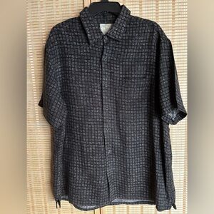 Tasso Elba Black and White Patterned Shirt XXL